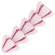 6x8mm Glass flower beads - White Opal Red x10