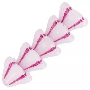 6x8mm Glass flower beads - White Opal Pink x10