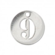 Sterling silver charm  number 9 - 8.5mm  x1
