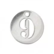 Sterling silver charm  number 9 - 8.5mm  x1