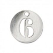 A figure 6 Sterling silver charm 8.5mm x1|raw }}