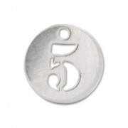 A figure 5 Sterling silver charm 8.5mm x1|raw }}