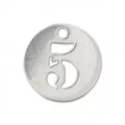 A figure 5 Sterling silver charm 8.5mm x1