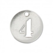 A figure 4 Sterling silver charm 8.5mm x1|raw }}