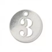 A figure 3 Sterling silver charm 8.5mm x1