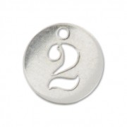 A figure 2 Sterling silver charm 8.5mm x1