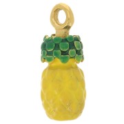 14x5mm Stainless steel 316L Pineapple charm Epoxy resin - Gold - Yellow x1|raw }}