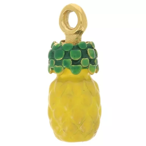 14x5mm Stainless steel 316L Pineapple charm Epoxy resin - Gold - Yellow x1