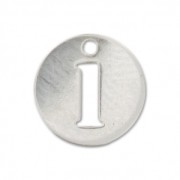 A figure 1 Sterling silver charm 8.5mm x1|raw }}