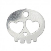 Sterling silver skull and cross bones charm 10mm x1