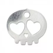 Sterling silver skull and cross bones charm 10mm x1