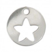 Sterling silver star charm 10mm x1|raw }}