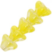 6x8mm Glass flower beads - Crystal Yellow x10
