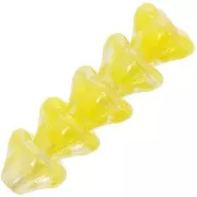 6x8mm Glass flower beads - Crystal Yellow x10