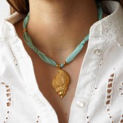 25mm silk ribbon - Turquoise x85cm