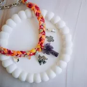 25 mm Silk Ribbon - Tie-Dye - Ecru/Cream - White x 85 cm
