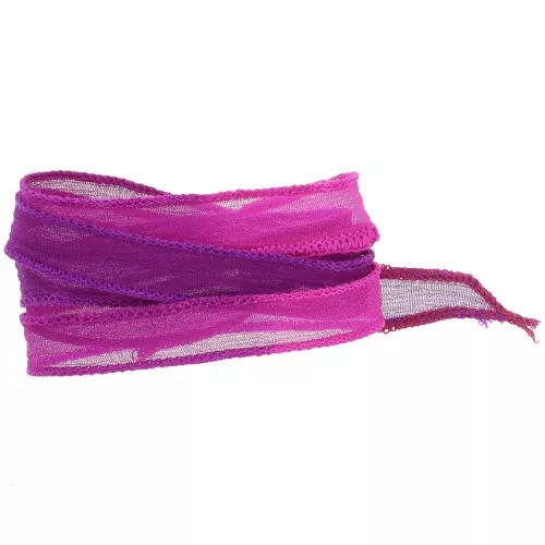 10mm silk ribbon - Tie and dye - Dark pink - Fuchsia - Purple x85cm