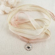 10mm silk ribbon - Tie and dye - Dark pink - Fuchsia - Purple x85cm