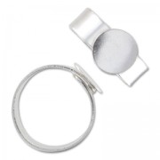 925 Sterling Silver adjustable ring 10mm x1|raw }}