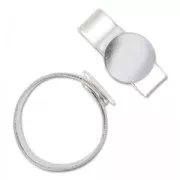 925 Sterling Silver adjustable ring 10mm x1