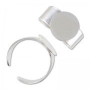 925 Sterling Silver adjustable ring 12 mm x1|raw }}