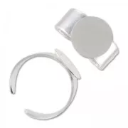 925 Sterling Silver adjustable ring 12 mm x1