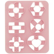 Set of 6 plastic cutters for modelling & polymer clay - Heart - Flower x1