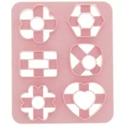 Set of 6 plastic cutters for modelling & polymer clay - Heart - Flower x1