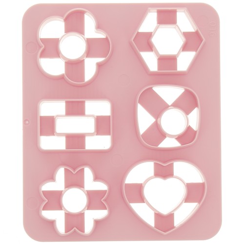 Set of 6 plastic cutters for modelling & polymer clay - Heart - Flower x1