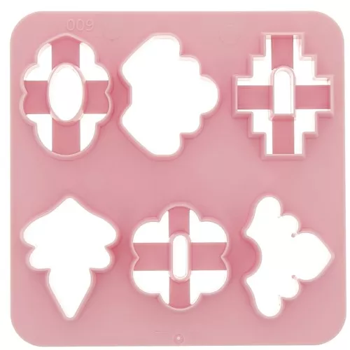 Set of 6 plastic cutters for modelling & polymer clay - Floral x1