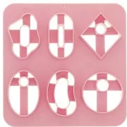 Set of 6 plastic cutters for modelling & polymer clay - Oval x1