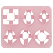 Set of 6 plastic cutters for modelling & polymer clay - Geometric x1
