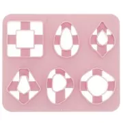 Set of 6 plastic cutters for modelling & polymer clay - Geometric x1