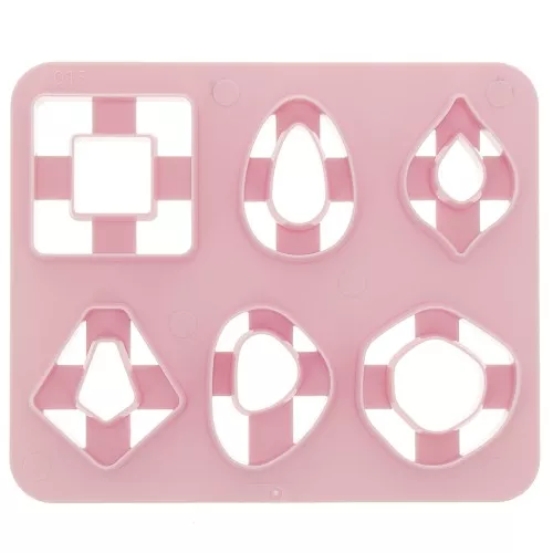 Set of 6 plastic cutters for modelling & polymer clay - Geometric x1