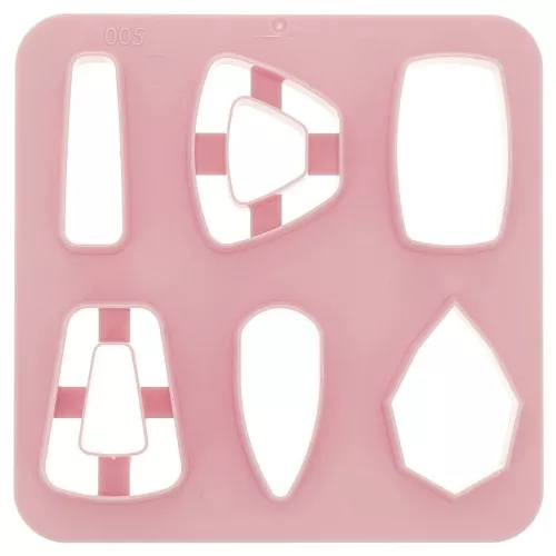 Set of 6 plastic cutters for modelling & polymer clay - Trapezoid x1