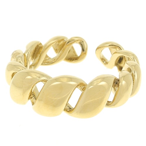 8mm 304L stainless steel Twisted ring - T55 - Gold x1