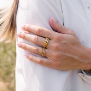 8mm 304L stainless steel Twisted ring - T55 - Gold x1