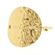 St. steel 304L Hammered round ring with diamond wire - S52 to 59 - Gold x1|raw }}