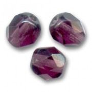 Fire Polished faceted round beads 8mm Amethyst x20