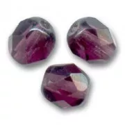 Fire Polished faceted round beads 8mm Amethyst x20