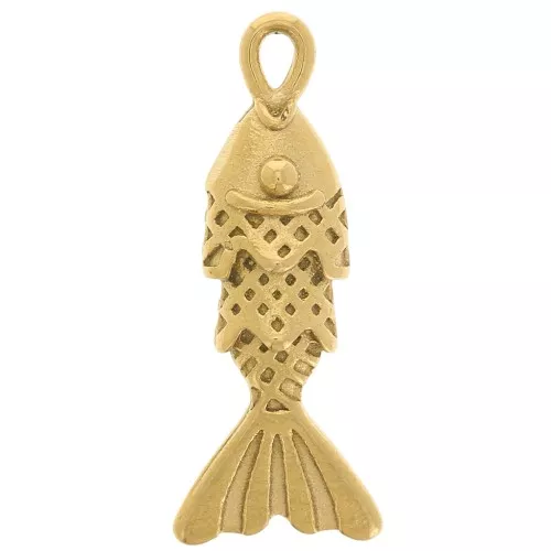 23x9mm 316L stainless steel Fish charm - Gold x1