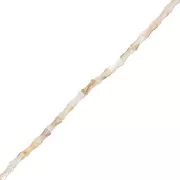 8x4mm Mother-of-pearl bamboo tube beads - Sand x38cm