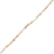 Bamboo tube beads in tinted mother-of-pearl 8x4 mm Sand x37 cm
