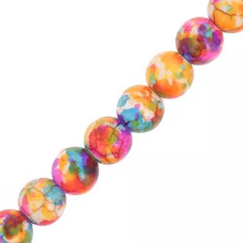 8mm Round beads - imitation colored gemstone - Turquoise - Multicolored x5