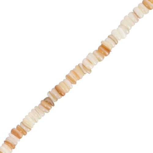 4mm Round beads heishi mother-of-pearl tinted - Sand x39cm