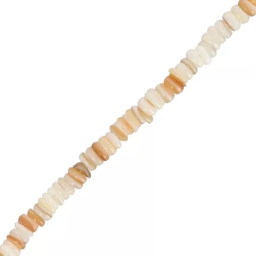 4mm Round beads heishi mother-of-pearl tinted - Sand x39cm
