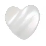 10 mm mother-of-pearl heart bead - horizontal hole - Natural x1