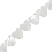 10 mm mother-of-pearl heart bead - horizontal hole - Natural x1