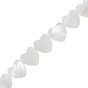 10 mm mother-of-pearl heart bead - horizontal hole - Natural x1