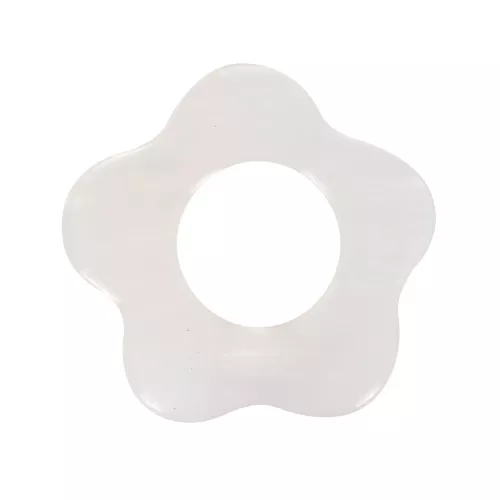 14mm hollowed mother-of-pearl flower bead - cream x6